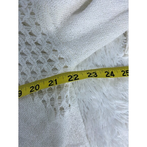 NWT Express White Lightweight Knit Open Back Long Sleeve Sweater Size Large - Picture 7 of 8